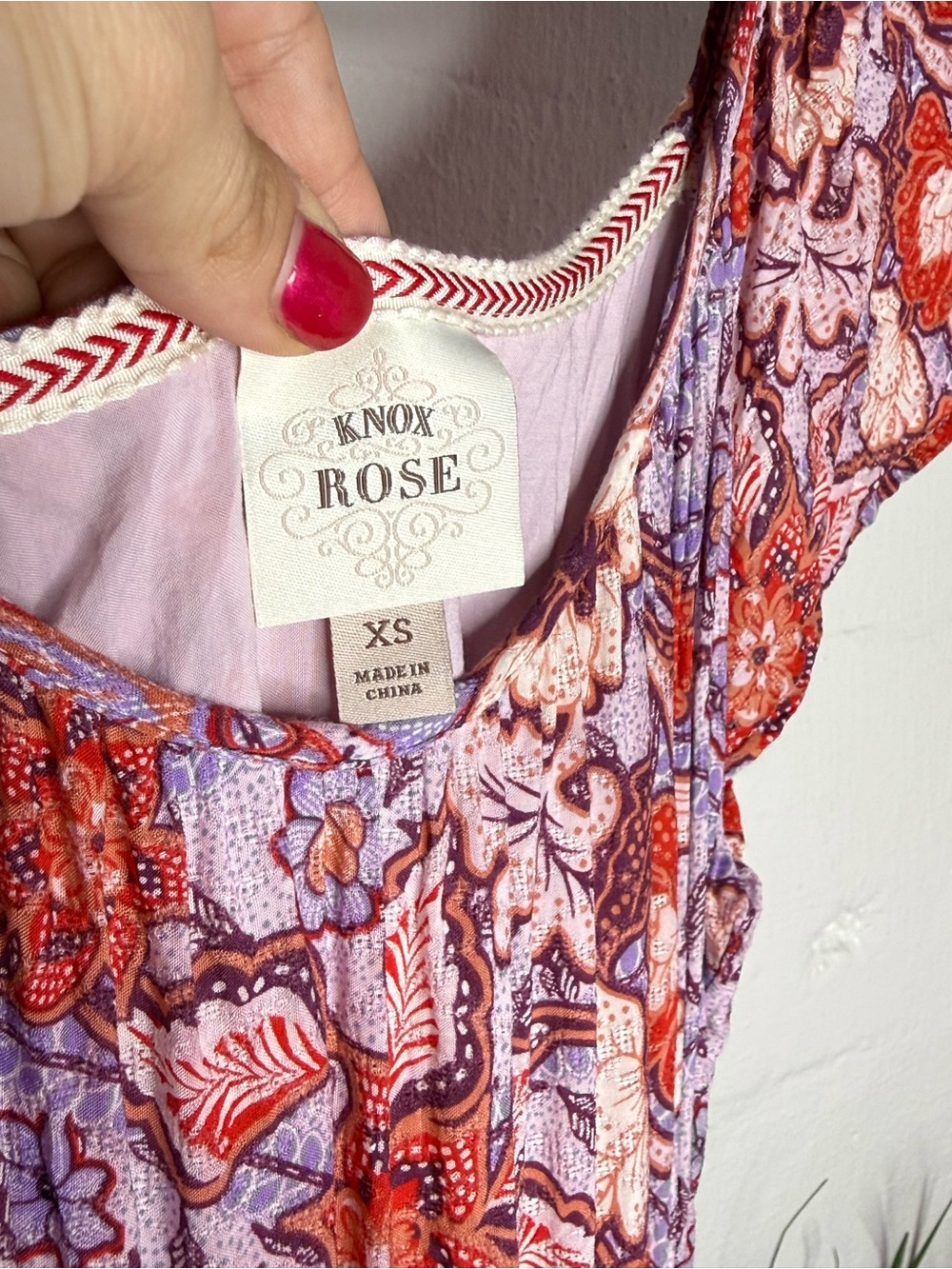 Knox Rose Purple Floral Boho Midi Dress | Tiered Flutter Sleeve Cottagecore - Picture 5 of 8